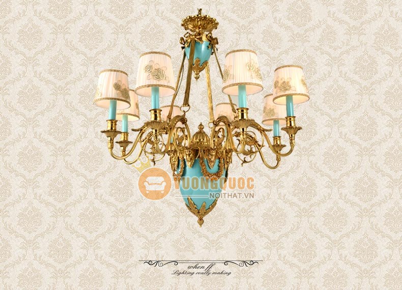 Đèn chùm đồng trang trí họa tiết tinh xảo abr154-11